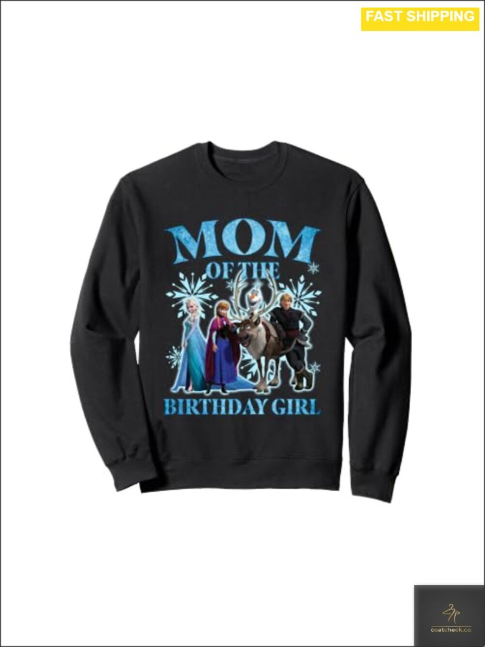 Disney Frozen Mom of the Birthday Girl Crewneck Sweatshirt Classic Fit